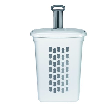 Sterilite White Plastic Wheeled Laundry Basket 12228003
